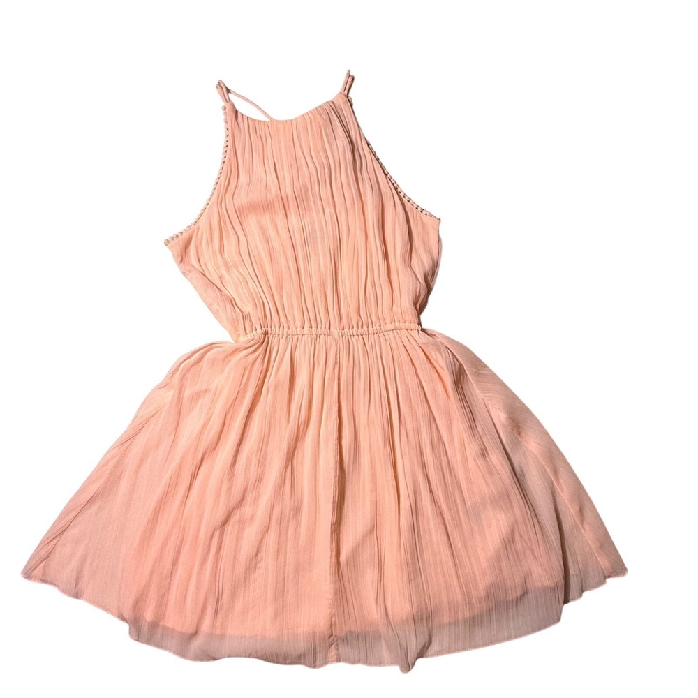 Abercrombie & Fitch Peach Chiffon Mini Dress Size S Flowy Romantic Soft Girl